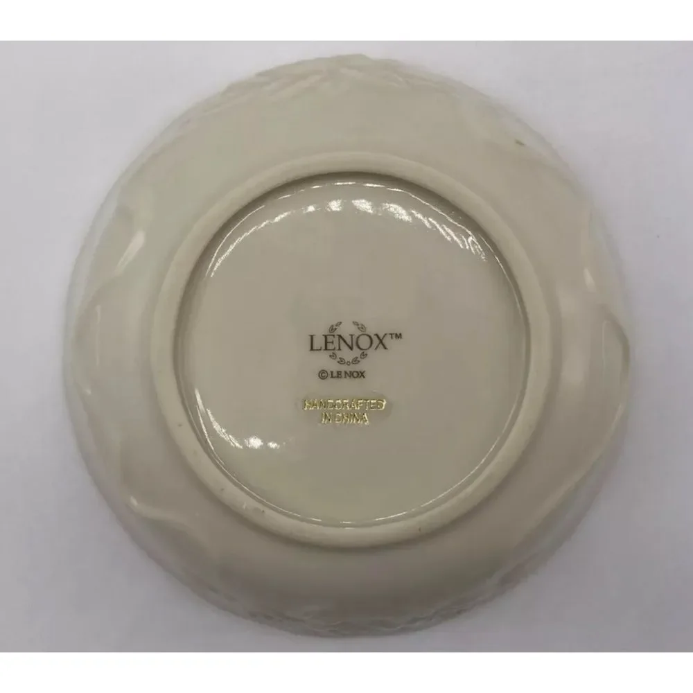 Vintage Lenox Porcelain Bowls Rose Blossom Pattern 5 5”D Ivory 24K Gold Trim